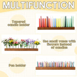 Mumufy Wood Taper Candle Holders for Table Centerpiece Dark Brown Giant Wooden Birthday Party Candlestick Farmhouse Candle Holders Decorations for Wedding Anniversary Desktop, 36in Mumufy