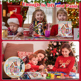 Christmas Paint by Numbers Kit for Kids with Frame - Candy House Paint by Number for Kids, Christmas Kid Painting by Number Kits Age 5-8 for Home Wall Decor 8X8inch (with Wooden Easel) ajepon
