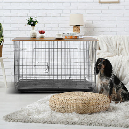 Wonderjune Dog Crate Topper Wood 42 Inch Nonslip Dog Crate Table Topper Rustic Style Crate Covers Decorative Kennel Topper for Decorative Dog Pet Crate Furniture (Dog Crate Not Include) - WoodArtSupply