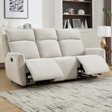 INZOY Manual Loveseat Recliner Sofa, Wall-Hugger 3 Seat Reclining Love Seat Couches, Chenille Fabric Reclinable Sofa Set, 3-Seater Recliner Chair for Living Room, Office, Apartment, Beige INZOY