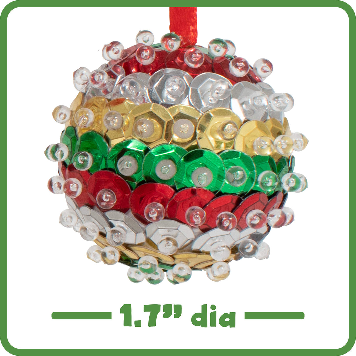 READY 2 LEARN- Create Your Own Sequin Ornaments - Set of 6 - Christmas Crafts for Kids - Christmas Tree Decorations - All Materials Included, Green,Red,Silver READY 2 LEARN