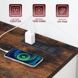 MAHANCRIS Modern Farmhouse 3 in 1 TV Stand for up to 85" TVs, 78'' Entertainment Center with Charging Station and Open Storage, 4 AC Outlets，for Living Room, Bedroom, White and Rustic Brown TVBR20E01 MAHANCRIS