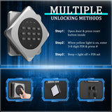 2-3 Gun Safe for Rifles & Pistols - Rifle Safe for Home, Gun Cabinet for Shotguns with Removable Shelf - Quick Access Firearm Safe, Silent Mode, Led Light - Secure Gun Locker Marcree