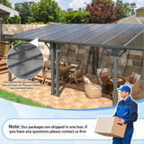 AirWire 10x14 FT Gazebo Pergola Awnings for Patio with Hardtop Gazebos on Clearance Patio Covers for Shade and Rain, Lean to Gazebo Sunroom Patio Canopy Outdoor Pergolas for Patios,Decks,Backyard AirWire