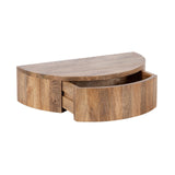 Kate and Laurel Reid Modern Wooden Floating Side Table, 20 x 11 x 6, Natural Brown, Contemporary Wood Floating Nightstand with Drawer for Extra Storage and Added Functionality Kate and Laurel