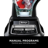 Ninja BL770 Mega Kitchen System, 1500W, 4 Functions for Smoothies, Processing, Dough, Drinks & More, with 72 Blender Pitcher, 64 Processor Bowl, (2) 16-oz. to-Go, Black, with 2 Nutri Cups + Lids Ninja