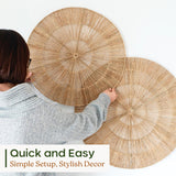 CHI AN HOME Wicker 23 Inch Jute Wall Decor Baskets, Set of 6 Extra Large Woven Jute Wall Plates, 23",21",15",13",12,10", Decorative Baskets for Wall Arts, Wall Hanging for Bedroom, Living Room, Office Chi An Home
