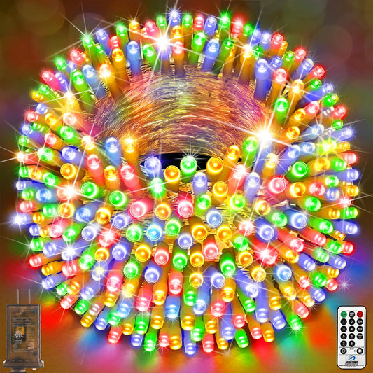 1000 LED 403FT Christmas String Lights Outdoor with 8 Modes Timer Memory Function Waterproof Fairy Lights Plug in for Party Xmas Tree Yard Wedding Outside Indoor Decorations(Multicolor)