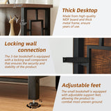 HOMISSUE Book Shelf, 3 Tier Deep Bookshelf with Storage, Engineered Wood and Metal Shelf Bookcase, Low Short Bookcases for Small Space, Living Room, Bedroom, Office, Rustic Brown HOMISSUE