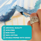 Horizon Group USA Stretched Canvas 11"" x 14"" 8 PK, 16mm Thick, 100% Cotton, for Painting, Pouring, Oil Paint, Multi-Media Art, 8-Pack (204039) Horizon Group USA