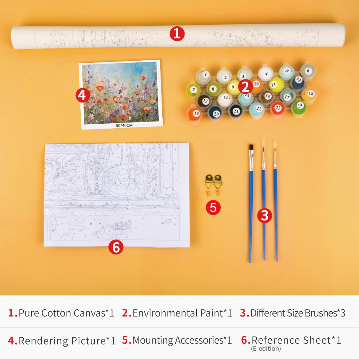 TUMOVO Abstract Flowers Paint by Numbers for Adults DIY Paint by Number Kits on Canvas Acrylic Painting by Numbers with Brushes Canvas Gifts Art Crafts for Home 16"x20"(Frameless) TUMOVO