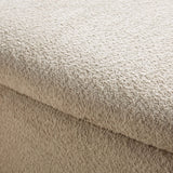 Walker Edison Linley Contemporary Large Storage Bouclé Ottoman with Wood Legs, Ivory Walker Edison