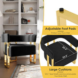 STHOUYN Modern Black and Gold Accent Chair Set of 2, Boucle Bucket Chairs Set of 2, Arm Chairs for Living Room Bedroom (2, Black) STHOUYN