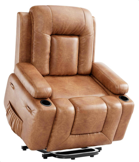 GarveeHome Power Lift Recliner Chair - Heat and Massage, Faux PU Electric Lift Recliner Chair for The Elderly, Adjustable Back and Legs, Designed for The Elderly and People with Mobility impaired GarveeHome