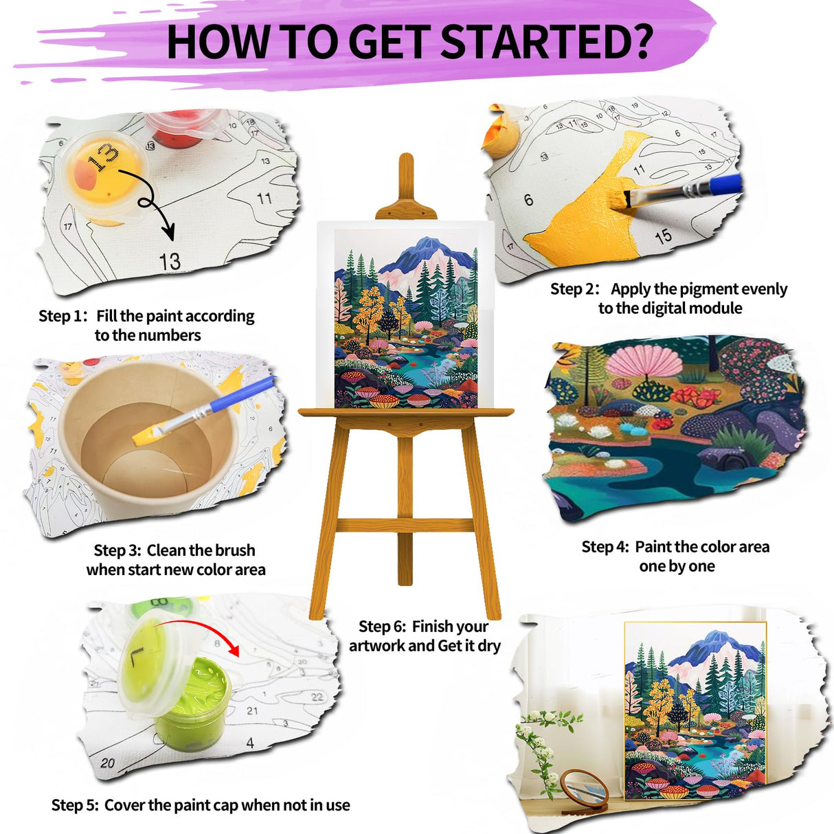 YALKIN Paint by Numbers for Adult Kits, DIY Landscape Oil Acrylic Painting Paint by Numbers on Canvas, Adults Paint by Numbers Kits Drawing Paintwork for Home Decor 16x20 inch/40X50CM (No Frame) YALKIN