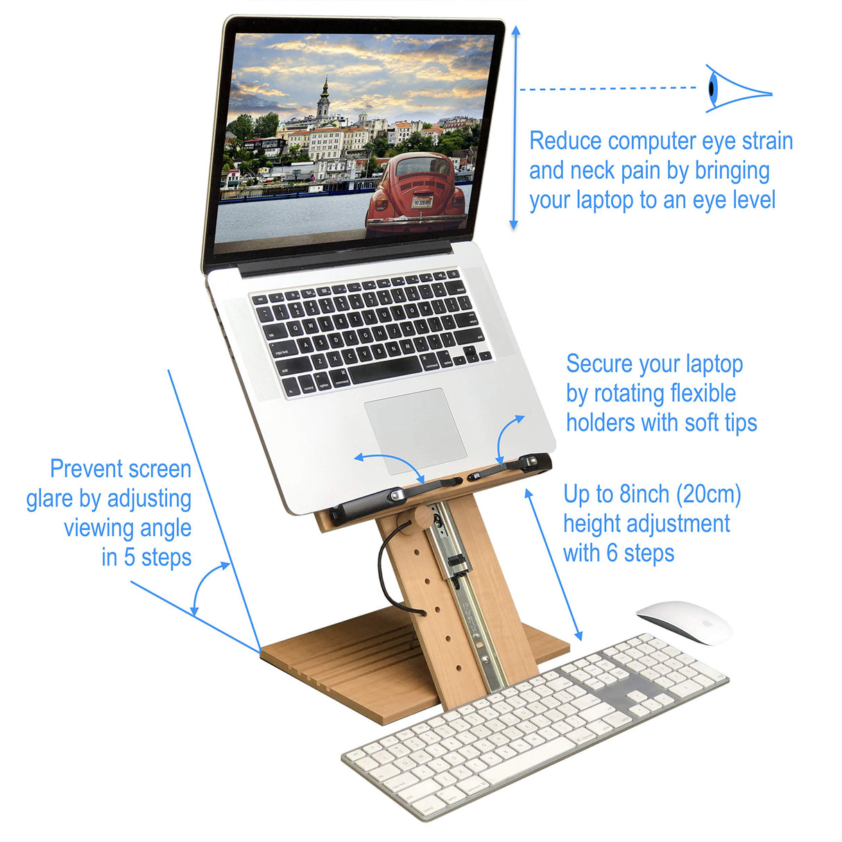 A+ Book Stand BS1500PRO Large Portable Height Adjustable Foldable Eye-Level Ergonomic Bookstand Holder for Reading Hands Free Large Thick Heavy College Textbooks Tablets Neck Pain Free A+ BOOK STAND