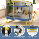 6.5FT Rectangle Trampoline for Kids, 78”ASTM Approved Recreational Trampolines with Swing, Small Toddler Trampoline with Safety Enclosure Net, Outdoor and Backyard, Gifts for Children & Boys & Girls Baotree