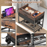 Housolution 2 Tier Bedside Shelf for Top Bunk & Loft Beds, Bunk Bed Shelf with Fabric Drawer, Tablet Slot,Clip on Nightstand for College Dorm Rooms, Small Apartments, Bedrooms with Limited Space Housolution