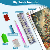Winter Christmas Tree Star Diamond Art Kits for Adults, 5D Diamond Painting Kits for Adults Beginners, DIY Full Round Drill Diamond Dot Painting Gem Art Kits for Adult, Home Wall Decor 11.8x15.7 Inch VCLKDIY