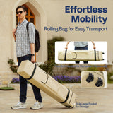 VIVOHOME 8x8ft Easy Pop-Up Screen Tent, Outdoor Canopy Tent with Mosquito Netting, 2 Zipper Doors, and Roller Bag for Yard Camping Picnic Party Events, Beige VIVOHOME