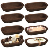Royxen 8 Pack Wood Dough Bowl, Wooden Dough Bowls Paulownia, Rustic Bowl Vintage, Bowls for Candle (Brown, 9.7" x 6") Royxen