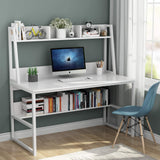 Tribesigns 47-Inch All White Computer Desk with Hutch and Bookshelf for Compact Home Office Spaces Tribesigns