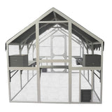 Large Catio Outdoor Cat Enclosure Walk in Cat Cage Cat Playpen Patio with Weatherproof Roof Cover, Multiple Platforms, 2 Bouncy Bridges and 2 Resting Houses White CuisinSmart