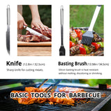 BBQ Utensil Set Stainless Steel Professional Barbecue Accessories Grill Tool with Bag Easy to Carry penobon