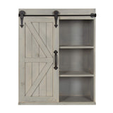Kate and Laurel Cates Decorative Wood Wall Storage Cabinet with Sliding Barn Door, Rustic Gray Kate and Laurel