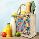 Generic 5D Diamond Art Painting Tote Bag Kit, DIY 5D Diamond Art Painting Handbag Kits, Diamond Art Painting Bag, (Single Side Dot Diamond) (#07-Mandala) WoodArtSupply