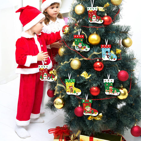 48 Pcs Christmas Craft Kits for Kids Christmas Stockings Christmas Tree Stockings Ornaments Kit Make Your Own Christmas Craft DIY Stockings Cutouts for Holiday Farmhouse Decor Handcraft Supplies Containlol
