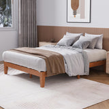 COLAMY 12 Inch Wood Platform Bed Frame，Sturdy Full Size Bed Frame with Wood Slat Support, No Box Spring Needed, Easy Assembly, Rustic Pine COLAMY