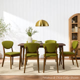 Best Choice Products Dining Chairs Set of 2, Mid-Century Modern Upholstered Wood, Armless w/Seat Cushion, Padded Backrest - Walnut/Charcoal Best Choice Products