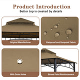 SCOCANOPY Replacement roof for Target Madaga Gazebo Model L-GZ136PST,(Khaki) SCOCANOPY