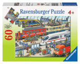 Ravensburger Railway Station Jigsaw Puzzle - Unique 60-Piece Puzzle for Kids, Anti-Glare Surface | FSC-Certified Materials | Great for Developing Skills & Creativity Ravensburger
