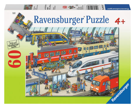 Ravensburger Railway Station Jigsaw Puzzle - Unique 60-Piece Puzzle for Kids, Anti-Glare Surface | FSC-Certified Materials | Great for Developing Skills & Creativity Ravensburger