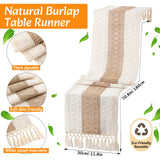 Gandeer Boho Placemats 4/6 Set of Round Woven Placemats Macrame Style Bicolor Stitching Long Table Runner Farmhouse Rustic Natural Burlap Cotton for Kitchen Dining Table Home(Brown,4 Sets) Gandeer