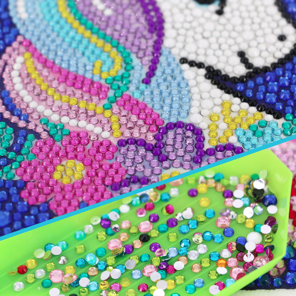 Craftoy 5D Diamond Painting Kits for Kids 7.1‘’ X 7.1‘’ Wooden Frame Diamond Arts and Crafts for Kids Mosaic Gem Stickers by Number Kits DIY Painting Arts Crafts Supply Set Embroidery Gift (F-Unicorn) Craftoy