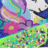Craftoy 5D Diamond Painting Kits for Kids 7.1‘’ X 7.1‘’ Wooden Frame Diamond Arts and Crafts for Kids Mosaic Gem Stickers by Number Kits DIY Painting Arts Crafts Supply Set Embroidery Gift (F-Unicorn) Craftoy