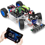 OSOYOO Robot Rc Smart Car DIY Kit to Build for Adults Teens with Servo Power Steering Motor, WiFi, Bluetooth, Code Programmable Compatible with Arduino OSOYOO