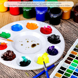 FANDAMEI Round Paint Palette Tray, Paint Tray Palettes Plastic Paint Tray Palette, Paint Trays for Kids, Paint Pallets with 10 Wells for Adults & Kids, for Painting or DIY Craft Class, White, 2 PCS Fandamei