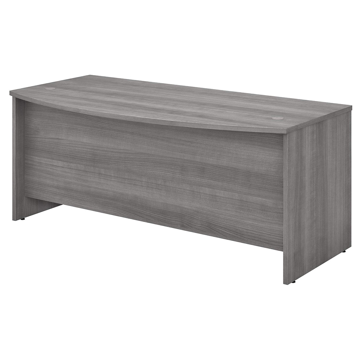 Bush Business Furniture Studio C 72W x 36D Bow Front Desk in Platinum Gray Bush Furniture