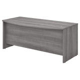 Bush Business Furniture Studio C 72W x 36D Bow Front Desk in Platinum Gray Bush Furniture