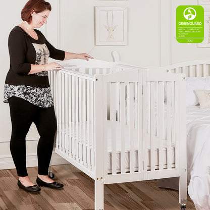 Dream On Me 3-in-1 Folding Portable Crib, White, Large