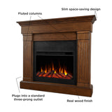 Real Flame Crawford 48" Slim Electric Fireplace with Mantel for Living Room or Bedroom, Replaceable Fireplace Insert Heater, Realistic Log and Flame Effect, Remote Control, Timer. Real Flame