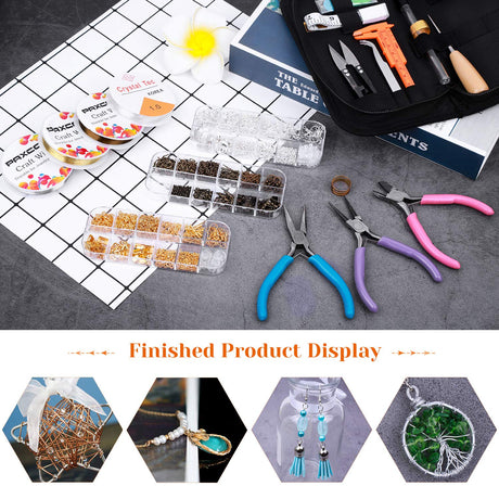 PAXCOO Jewelry Making Supplies Kit, Jewelry Making Kit with Jewelry Making Tools, Jewelry Wires and Jewelry Findings for Jewelry Making, Repair and Beading PAXCOO