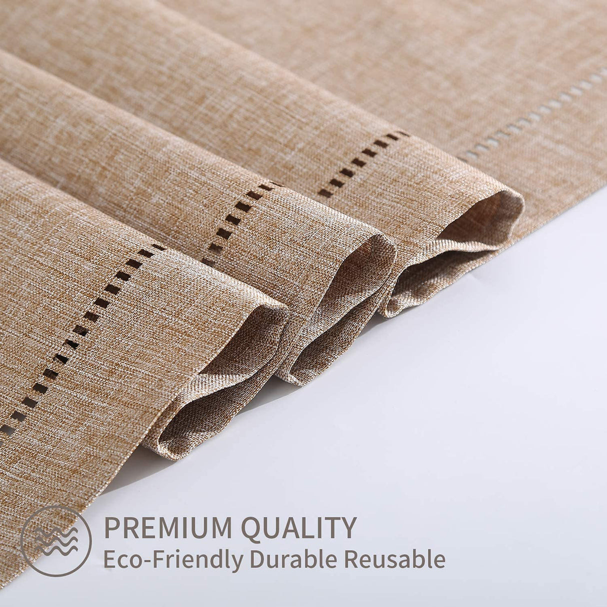 Tosewever Decorative Linen Table Runner Farmhouse Style Tabletop Collection 14 x 72 Inches Table Runners for Everyday Dining Wedding Party Holiday Home Decor (14" x 72", Light Coffee/Straight) Tosewever