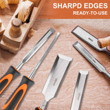 Yunziling 10Pcs Wood Chisel Sets, 6Pcs Premium Wood Chisels with Honing Guide, Sharpening Stone & Carpenter Pencils, Wood Carving Tools Kit for DIY & Professional Use (6-38mm) Yunziling