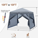 MASTERCANOPY Pop Up Gazebo Canopy with Mosquito Netting (10x10, Light Gray) MASTERCANOPY
