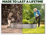 Galvanized Raised Garden Beds Outdoor // 4×2×1 ft Planter Raised Beds for Gardening, Vegetables, Flowers // Large Metal Garden Box (Silver) // Patented Tool-Free Design Plant & Plot